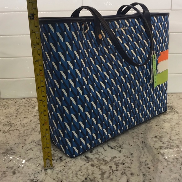 Sam Edelman | Isalyn Poseidon Blue Geometric Tote - Picture 7 of 8